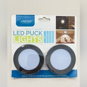 Bright White LED Puck Lights - Black